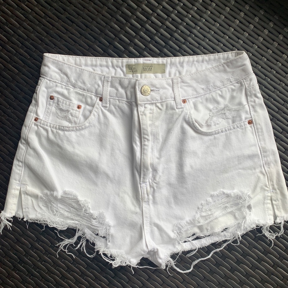 Topshop White Denim Cutoffs